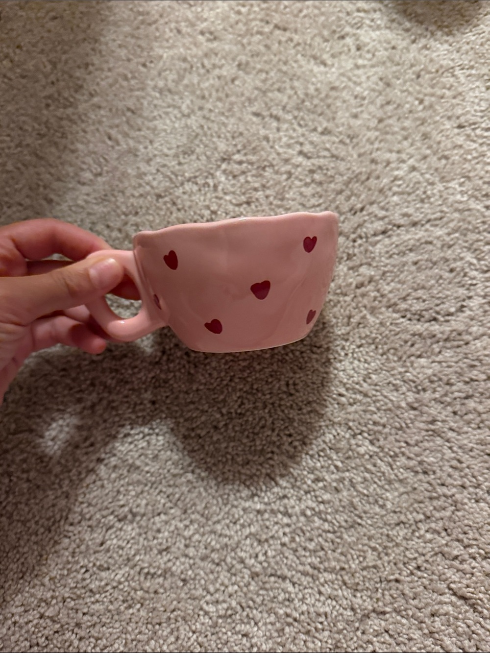 Pink Ceramic Heart Dot Mug
